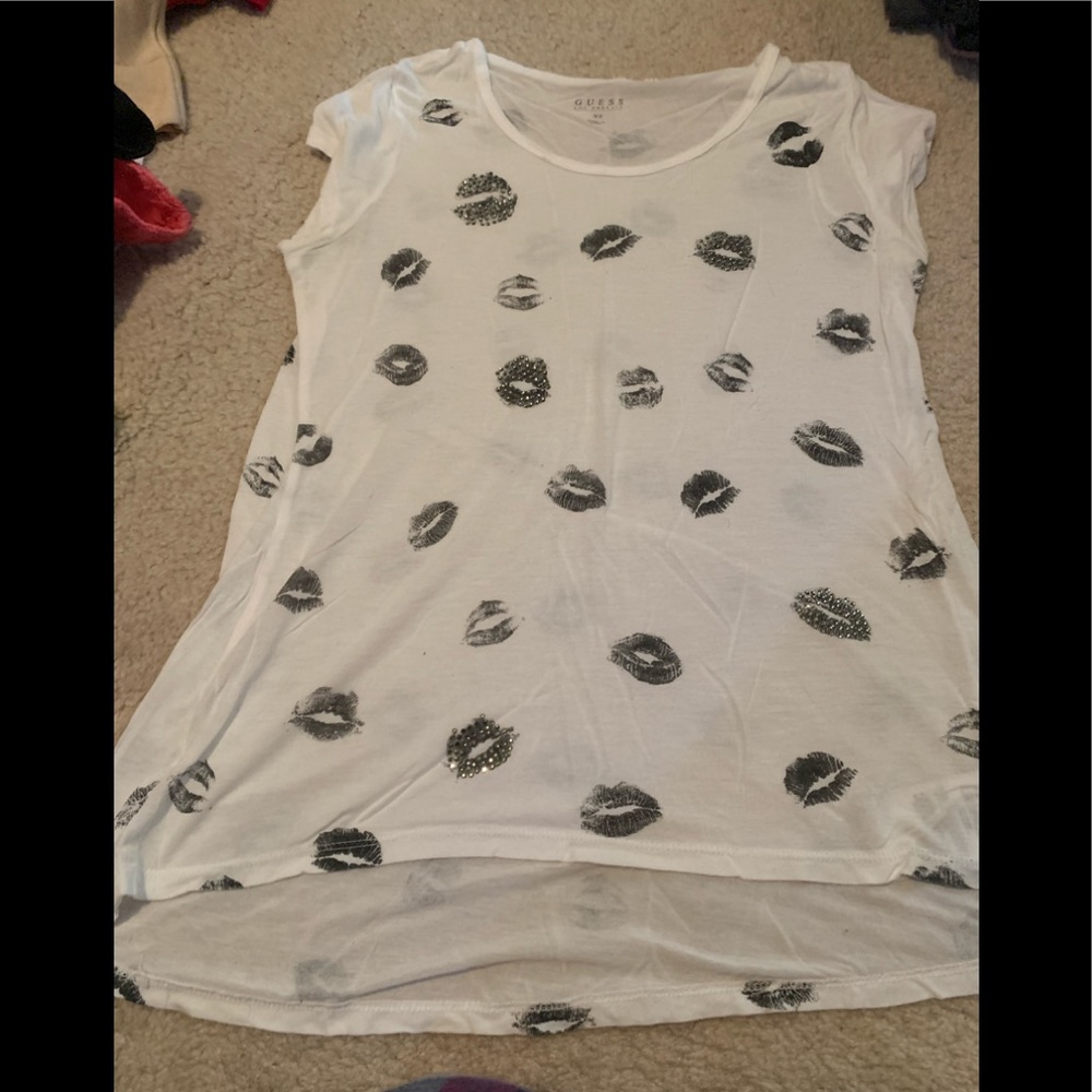 Guess embellished lips T-shirt